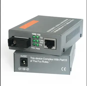 1 Pora HTB-GS-03 A/B Gigabit ethernet Optinio Pluošto Media Converter 1000Mbps 1,25 G Single Mode Vieno Pluošto SC Uosto 20KM Išorinis Maitinimo