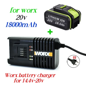 100% Nieuwe 20V 18.0 Ah Vervanging Worx 20V Max Li-Ion Batterij WA3551 WA3551.1 WA3553 WA3641 WX373 WX390 + Lader