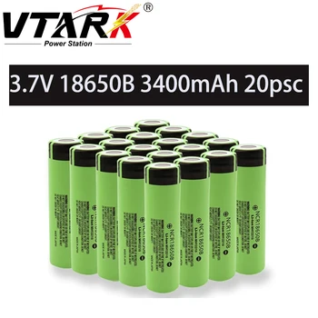 100% originalus 18650 baterija 3.7 V ncr18650b ličio 3400mah už 10A žibintuvėlio baterijos ir įkrovimo baterija (akumuliatorius 20pcs