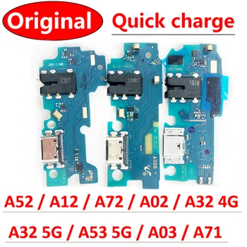 100% Originalus Samsung A71 A51 A03 A53 A32 4G A32 5G A02 A52 A72 A12 USB Įkrovimo lizdas Dock 