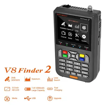 1080p Hd V8 Finder2 Metrų Palydovų Signalų Ieškiklis Dvb-s/s2/s2x Nešiojamą Palydovinės Meter, Spektro Analizatorius