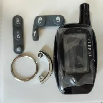 10VNT/daug ZX1060 atveju keychain Kūno Korpuso Dangtelis dvipusis Automobilių Signalizacijos Sheriff ZX-1060 lcd nuotolinio valdymo Mygtuką Sheriff ZX 1060
