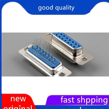 10vnt originalus naujas 2 eilių DB15 mėlyna guma moterų suvirinimo kištukai su 180 laipsnių plastiko korpusas serial port VGA jungtys