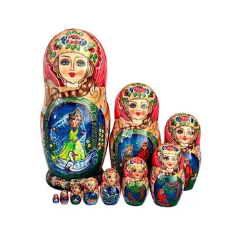 10x rusijos Lėlės, Medinis Krūvas Žaislų, Matryoshka Lėlės, Stalo Namų Kambarį