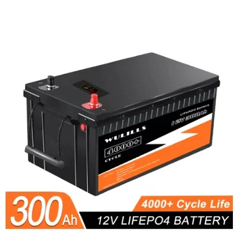 12V 300Ah LiFePO4 Baterija 12V 24V LiFePO4 Baterija Didelės Talpos, Saulės Energijos Sistema RV Namas Velkamosiomis Motorinių Tax Free