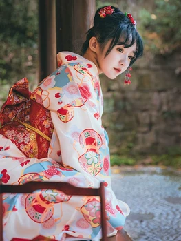 2023 moterų suknelė kimono japonų stiliaus haori gėlių spausdinti sakura yukata derliaus japan šalis, veiklos samurajus cosplay kostiumai