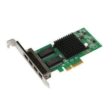 2023 Naujas 4 Port Nic PCI X4 Gigabit Ethernet Kortele I350-T4 1000Mbps 4 x RJ45 Uostų Darbalaukio Kortelės Adapte