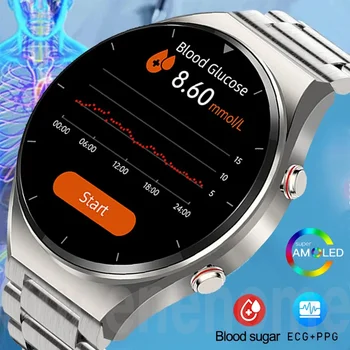 2023 Naujas EKG+PPG Neinvazinis Kraujo Cukraus HRV Smart Watch Širdies ritmas, Kraujo Deguonies Sveikatos Smartwatch Moterų Sporto laikrodis atsparus Vandeniui