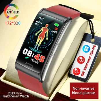 2023 Naujas Kraujo Gliukozės Smart Watch Vyrų EKG+PPG Širdies ritmo Smart Watch Moterų HD Touch Screen IP68 Vandeniui Judesio Smart Laikrodžiai