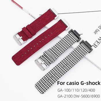 22mm Nailono Watchband 16mm Jungtis Casio G-Shock GA-100 GD-100 DW-5600 GA-2100 Dirželis Drobės Apyrankę Su Įrankių Priedai