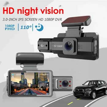 3 colių Automobilių DVR Kamera HD 1080P Brūkšnys Cam 170° Plataus Kampo Naktinio Matymo Automobilių Fotoaparatas Taip, Loop Įrašymo Vaizdo Įrašymo aparatai, Su G-Sensorius