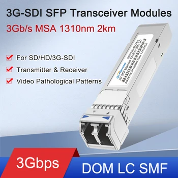 3G-SDI SFP Moduliai radijo stotele MSA Single mode Fiber LC DOM Siųstuvas & Imtuvas, Vaizdo Patologinių Modelius SD/HD/3G-SDI