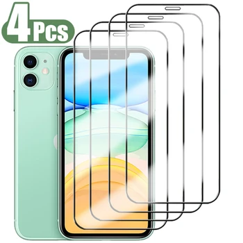 4PCS Visiškai Padengti Grūdinto Stiklo IPhone 11 12 13 Pro Xs Max Mini Ekrano apsaugos IPhoneX XR 7 8Plus Apsauginės Stiklo Plėvelės