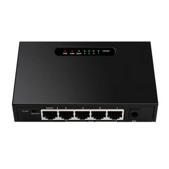5-Port 10/100M/1000M POE Gigabit Switch 52V 1.25 A Ethernet Switch VLAN Su Išorinio Maitinimo Belaidžio AP/POE Fotoaparatas