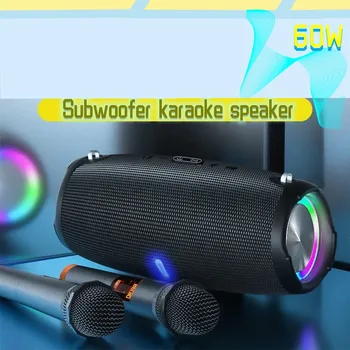 60W Naujas Didelio galingumo Portable Bluetooth Speaker Bevielis Mikrofonas 360 Stereo AUX Išorės Garso TF Hands-free Skambinkite žemų dažnių garsiakalbis