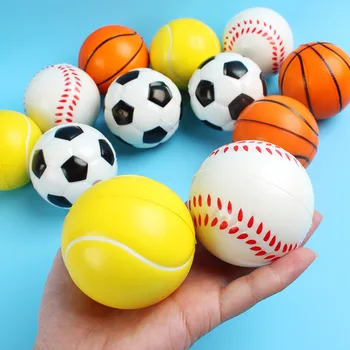 6cm Vaikų PU kietųjų putų sponge kamuolys elastiniai kamuolys, krepšinio, futbolo žaislas kamuolys ventiliacijos išskleidimo elastinga rutulio didmeninės