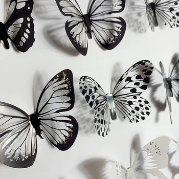 72pcs 3D Crystal Butterfly Sienų Lipdukai Mados Drugeliai Su Deimantu, Kambario, Apdailos Šalis Vestuvių Dekoro, Sienų Dekoras