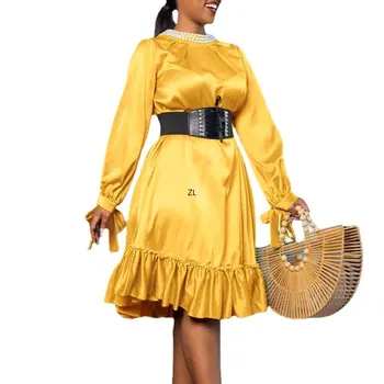 Afrikos Pynimas Suknelės Moterims 2023 Elegantiškas Biuras Ponios Ilgomis Rankovėmis Chalatas Ankara Dashiki Afrikos Drabužių Šalis Suknelė