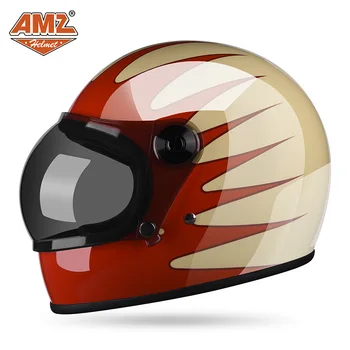 AMZ Motociklo Šalmas Retro Motociklų Visą Šalmo Vyrų ir Moterų 3C Sertifikuota Saugos Šalmą, Elektrinės Transporto priemonės