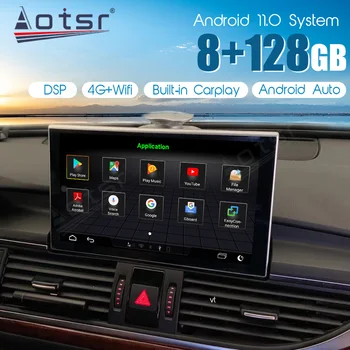 Android 11 CarPlay 8+128GB Automobilio Multimedijos Grotuvo Audi A6 C7 2012~2018 MMI 3G RMC Auto GPS Navigacijos Jutiklinis Ekranas