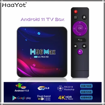 Android 11 Smart TV Box RK3318 Quad Core 2GB/4GB Ram 32G 64GB Rom 2.4&5.8 G Wifi BT4.1 4K IPTV Media Player 