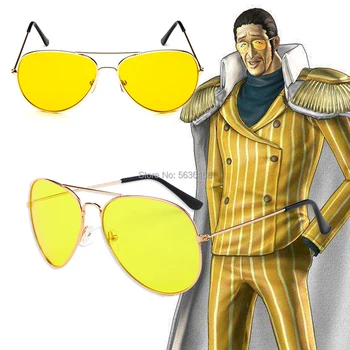 Anime Personažai karinio jūrų Laivyno Admirolas Borsalino Cosplay akiniai Geltoni Akiniai nuo saulės