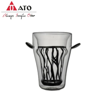 ATO Šiuolaikinės paprasta zebra stiklo puodelis Arbatos, kavos stiklo Puodelis Stalo drinkware Stiklo