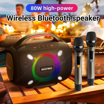 Belaidis Garsiakalbis Nešiojamų Lauko Soundbar Garsiakalbis, 3D Stereo žemų dažnių garsiakalbis 80W Didelės galios Karaoke 