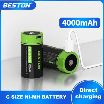 BESTON C Dydžio Ni-MH 4000mAh 1.2 V C Tipo Įvesties Baterija Įkraunama Baterija, HI-Tech Namų Paraiškos Baterija