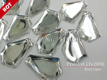 BOutique Akrilo kristalų (lcd Silver 16x24mm,100vnt Prarasti Cirkonio Siuvimo Vestuvių Suknelė Akmenys ir Kristalai Masės Crystal 