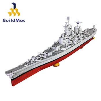 BuildMoc USS Lowa BB-61 Kariškų Statybinių Blokų Rinkinį Karinės Pasaulinio Karo Laivo Valtis Karo Plytų Žaislai Vaikams Gimtadienio Dovanos