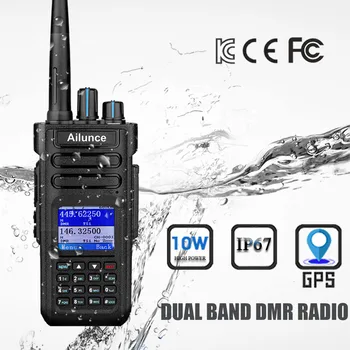 Chierda HD1 10W DMR GPS IP67 atsparus Vandeniui Dual band skaitmeninis šifruojami walkie talkie ilgai kalbėti atstumas du būdu radijo