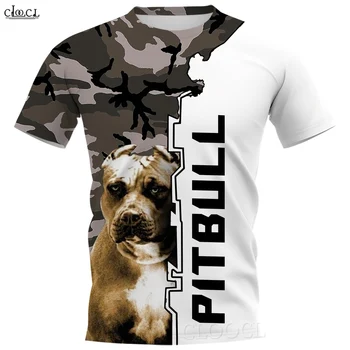 CLOOCL Vyrų T-shirt Gyvūnų American Pitbull 3D Modelio Moterų Marškinėliai trumpomis Rankovėmis Unisex Mados O-Kaklo Atsitiktinis Streetwear Viršūnės
