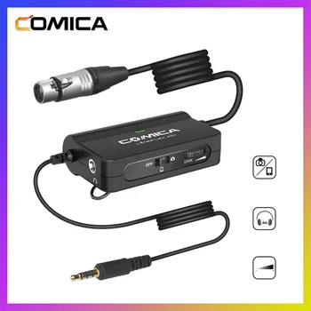 Comica AD1 Mikrofonas Preamp XLR 3,5 mm Audio Adapteris XLR į TRS/TRRS Adapteris, skirtas DSLR Fotoaparatai, vaizdo Kameros ir išmanieji telefonai