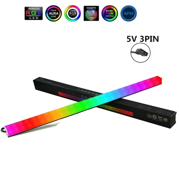 CoolMoon Aliuminio RGB PC Atveju LED Šviesos Juostelės 5V A-RGB Simfoninis Dual Šviesos RGB Šviesos Juosta 30cm Magnetinio Pritraukti M/B SYNC