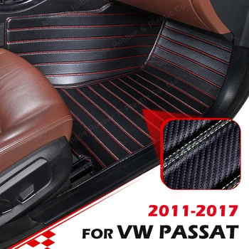 Custom Anglies Pluošto stiliaus Grindų Kilimėliai VW Volkswagen Passat 2011-2017 12 13 14 15 16 Pėdų Kilimų Auto Interjero Priedai