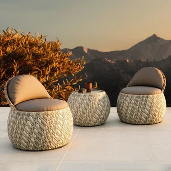 Custom lauko rotango sofa kiemo balkono hotel terasa, sodas vandeniui, saulės rotango baldai laisvalaikio rotango kėdės, sofa -