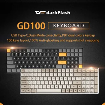 darkflash GD100 Žaidimų Mechaninė Klaviatūra 2.4 G Bevielio USB Tipo c Laidinio 100 Klavišus Hot Swap Įkrovimo Žaidėjus Klaviatūra