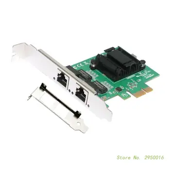 Didelės Spartos PCIe X4 Gigabit Dual Port Server Tinklo 2xRJ45 Uosto Lan Adapter Card 10/100/1000M Ethernet Controller