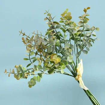 Dirbtiniai Augalai Ranka Ūkyje Gėlių Pluoštas Modeliavimas Eukalipto Už Vestuves Namų Reikmenys Fotografijos Rekvizitai
