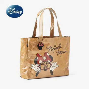 Disney Mickey Naujas Mados Moterų Rankinės Kraft Didelės Talpos Moterų Pečių Maišą Aukštos Kokybės Didelio Pajėgumo Pirkinių Krepšys