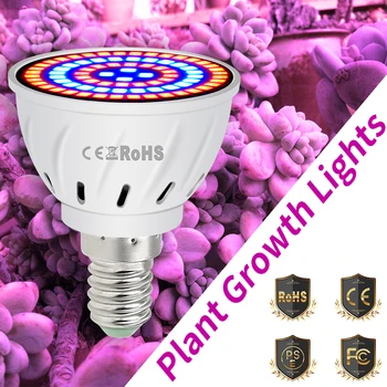 E27 LED Grow Light E14 Vis Lemputės Visą Spektrą MR16 Fito Lemputė GU10 Augalų Lempos Fitolamp Kambarinių Augalų, Gėlių Hydroponics