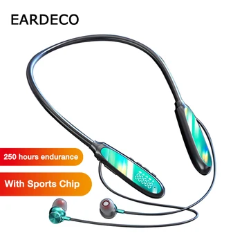 EARDECO Belaidės Ausinės HD Mikrofonas Bluetooth Ausinių 6.0 Triukšmo Atšaukiu Sporto Judesio Pedometer laisvų Rankų įranga 250Hrs Playbac