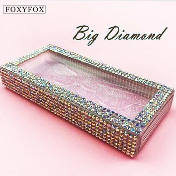 FOXYFOX Didmeninė 30pcs Tuščias Diamond Blakstienų Dėžutės Blizgučiai Bling Audinės Blakstienų Atveju be Blakstienos užsakymą Blakstienos Langelį Paketas