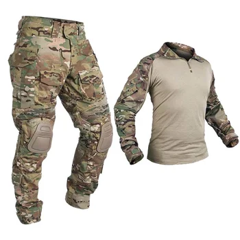 G3 Kartus Tactical Kelnes Karinė Apranga Vyrams Marškinėliai su Trinkelės Kariuomenės Kamufliažas Combat uniform Airsoft Dažasvydis Medžioklės Drabužiai