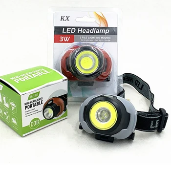 Galingas COB LED Žibintai Mini priekinis žibintas Super Šviesus Žibintas Camping Galvos Žibintuvėlis Naktį Dviračių Veikia Žibintas AAA