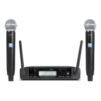 GLXD4 Bevielis Mikrofonas 2 Kanalų UHF Profesionalių rankinių Mic Etape Šalis Karaoke Bažnyčios Susirinkime JAV Plug