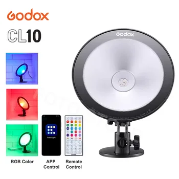 Godox CL10 LED Transliacijų Aplinkos Šviesos RGB HSI Multi-Color Fotografijos Studijoje Šviesos Telefono Kamera Vaizdo Nuotrauka 