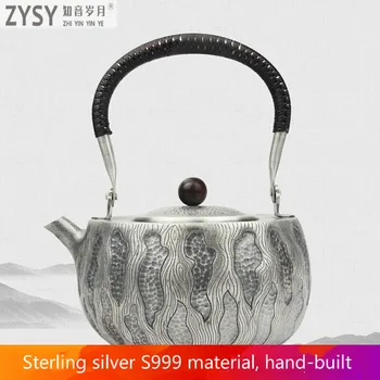 gryno sidabro Kung Fu arbatos rinkinys, instrukcija gamybos gryno sidabro 999 ar senas nudegimas vandens virdulys paminėti pluošto puodą, biuro dovanų kolekcija