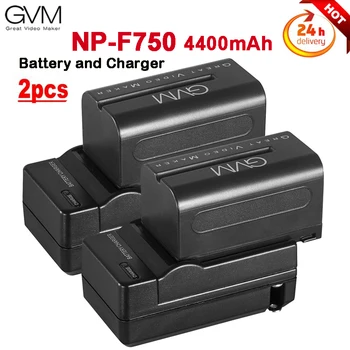 GVM NP-F750 Baterija ir Kroviklis 4400mAh Kelionės Įkroviklio Rinkinys, skirtas Fotoaparatas Sony NP-F975/NP-F960/NP-F950/NP-F930 ir GVM Vaizdo Lemputė